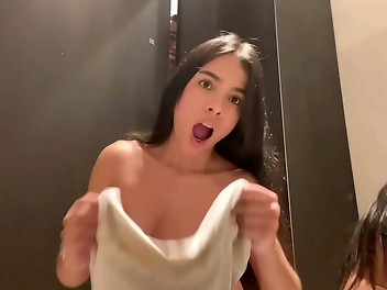 Japanese Beauty Squirts Everywhere In Shopping Mall Dressing Room! Must Watch!
