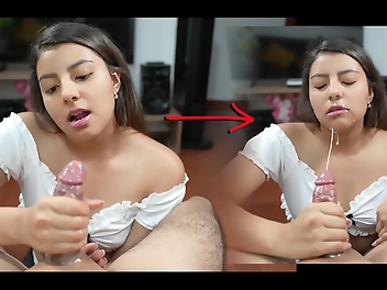 Watch My Stepsister Help Me Out With My Erection Issue - Amateur Handjob Pleasure!