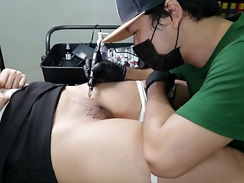 Asian Tattoo Artist Gives Client An Unforgettable Experience With Hot Fuck And Creamy Load