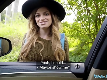 WATCH NOW: Hitchhiker Nicole Rae With Big Tits Gets Blown By A Big Dick In Public Pov!