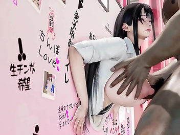 Japanese Wife Gets Serviced By A Crowd While Her Husband Watches!