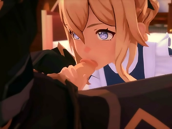 JAV Maids Exposed! Hot Scenes From Jean & Barbara's Genshin Impact!