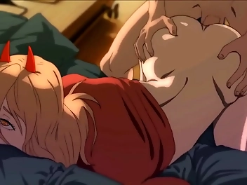 Japanese Hentai: Blonde Girl's First Doggystyle Sex With Chainsaw Buzz