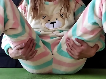 Japanese Teen With Small Tits In Pajamas Masturbates To Squirting Orgasm