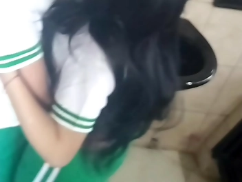 Japanese College Girl Gets Fucked In The Bathroom During Phys Ed Break!