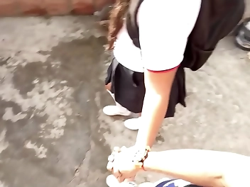 JAV Schoolgirl Gets Fucked In An Abandoned House Until She Cums With Cum