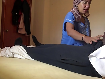 Sultry Muslim Maid Can't Resist Big Black Cock