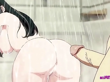 Japanese Teen's Irresistible Urge For The Young Guy's Huge Cock And Their Steamy Bathroom Fuck!