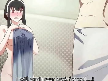 Japanese Sister Washes The Back Of Steamy Hentai Stepbro