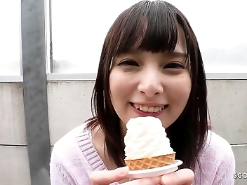 Japanese Petite Teen Gives First Time Blowjob To Old Men In POV